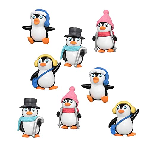 Cisixin Pinguin Figur 8 Stücke Mini Tier Spielset Pinguine Tischdekoration für Zuhause, Garten Dekor von Cisixin