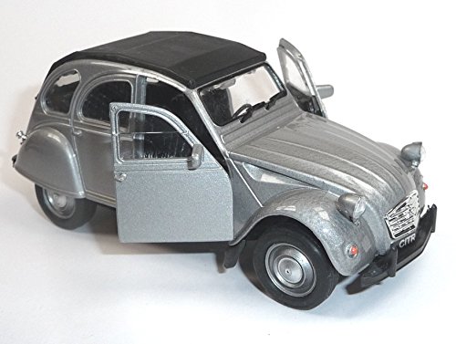 Citroen 2CV Ente Metall 11cm silbergrau geschlossen Modellauto Welly von Citroen