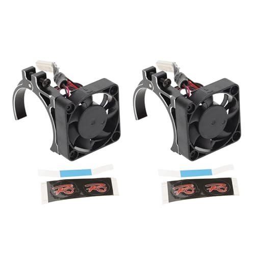 Citywalk 2X RC Auto Motor Lüfter mit Wärme Sensor CNC Metall Klemme Kühl Körper für 4268 4274 Motoren 1/8 1/10 RC Auto, Schwarz von Citywalk