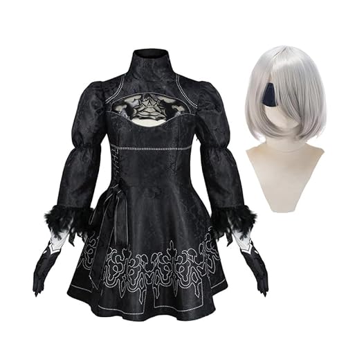 2B 9S Cosplay Kostüm mit Perücke 2Byorha Spielcharakter Cosplay Schwarze Uniform 9Sautomata Anime Rollenspiel Outfit Halloween Weihnachten Karneval Party Dress Up Outfit 2B 9S Cosplay Kostüm mit Perücke 2Byorha Spielcharakter Cosplay Schwarze Uniform 9Sautomata Anime Rollenspiel Outfit Halloween Weihnachten Karneval Party Dress Up Outfit von Ciyoulio