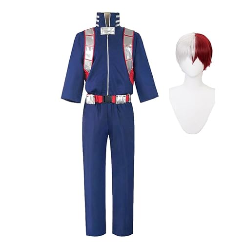 Ciyoulio Anime Cosplay MHA Shoto Todoroki Kostüm Halloween Anime Jumpsuit Cosplay Kleid, Damen/Herren Onesie Anime Uniform Für Comic Con Karneval von Ciyoulio