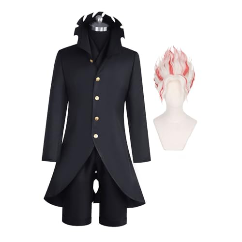 Ciyoulio Anime Dan Da Dan Okarun Cosplay Kostüm Weiße Anime Perücke, Dandadan Ken Takakura Cosplay Outfit Anime Halloween Kostüm Karneval Uniform von Ciyoulio