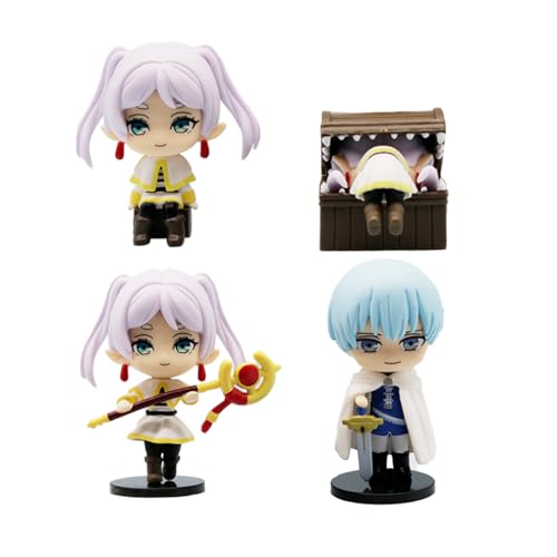 Ciyoulio Anime Frieren Figur Mini Anime Figuren Set 4 Stück - Frieren Mimic Figur Desktop Cute Statue Anime Auto Figuren Sammlung Anime Ornamente von Ciyoulio