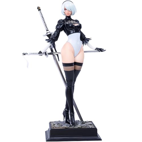 Ciyoulio Coole Anime Figuren Videospiel Yorha 2B Figur Mit Kopf Zubehör, Große Automata Figur No.2 Type B Anime Modell Figuren Desktop Manga Statue von Ciyoulio