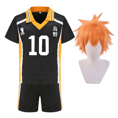 Ciyoulio Haikyuu Cosplay Trikot Karasuno Shoyo Hinata Tobio Kageyama Cosplay Uniform Anime Trikot 9/10, Halloween Kostüm Anime Jersey Sportkleidung von Ciyoulio