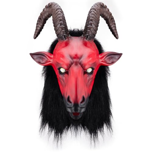 Ciyoulio Halloween Horror Masken Oger/Ziegenkopf Maske Kürbis Kopfmaske, Halloween Cosplay Maske Scary Pumpkin Mask Für Herren Damen von Ciyoulio