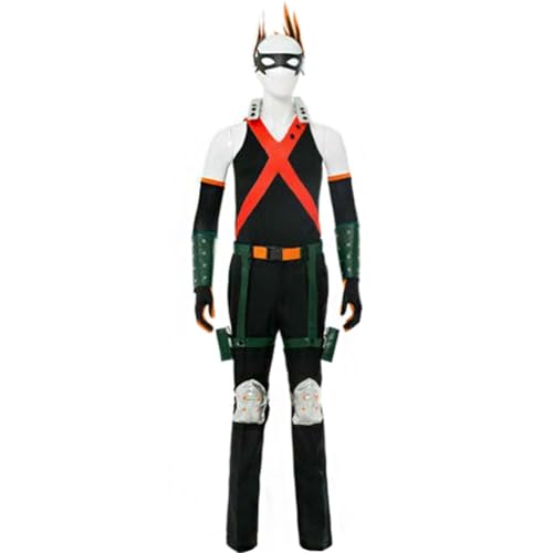 Ciyoulio MHA Cosplay Kostüm Katsuki Bakugou Cosplay Outfits Full Set Battle Uniform Anime Jumpsuit für Halloween von Ciyoulio