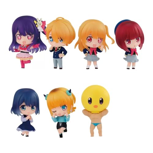 Mini Anime Figuren Oshi No Ko Ruby Hoshino Ai Hoshino Figur Ornament Anime Cake Topper Figuren, 6/7 Stück Manga Statue Anime Figur Set 6 CM von Ciyoulio