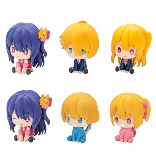 Mini Anime Figuren Oshi No Ko Ruby Hoshino Ai Hoshino Figur Ornament Anime Cake Topper Figuren, 6/7 Stück Manga Statue Anime Figur Set 6 CM von Ciyoulio