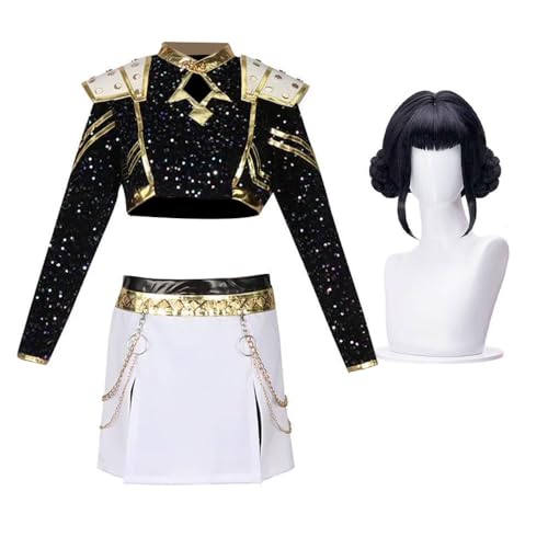 Rumi Cosplay Kostüm Mira Zoey Anime Kostüm Perücke Schwarz und Gold Bühne Outfits Anime Cosplay Uniform Komplettes Set Dress Up für Halloween Comic-Con Bühnenauftritt Rumi Cosplay Kostüm Mira Zoey Anime Kostüm Perücke Schwarz und Gold Bühne Outfits Anime Cosplay Uniform Komplettes Set Dress Up für Halloween Comic-Con Bühnenauftritt von Ciyoulio