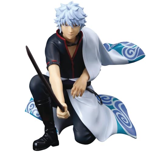 Sakata Gintoki Action Figur Zeichnung Schwert hockend Pose Charakter Modell 12CM PVC Anime Figurine Modell Desktop Ornamente Geschenk für Fans von Ciyoulio