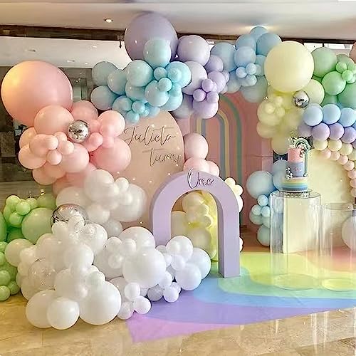 189 Stück Pastell Ballon Bogen Kit Macaron Luftballons Farben 5/10/18 Zoll Oster ballon Bogen Pastell Regenbogen Luftballons zum Geburtstag Hochzeit Weihnachten Baby Dusch party Dekorationen von CizmuoBen