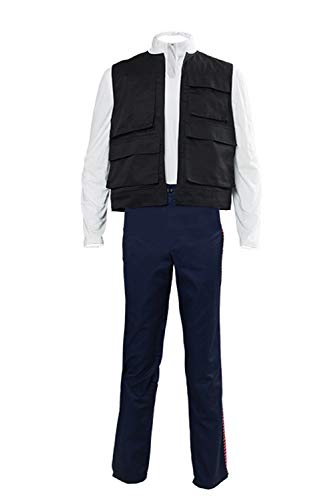 Herren Han Solo Cosplay Kostüm Erwachsene Halloween Cosplay Outfits Han Solo Kostüm Weste Hose - Weiß - Medium von ClSSTEV