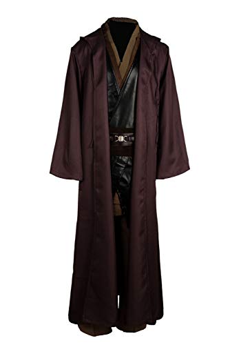 Tunika-Kostüm Jedi Cosplay Kostüm Herren Halloween Anakin Skywalker Cosplay Kostüm Tunika Bademantel Komplettset - Schwarz - Small von ClSSTEV