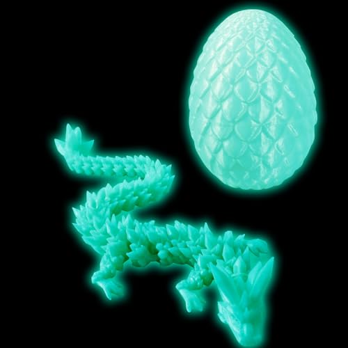 Claofoc 3D Gedruckte Dracheneier mit Drachen im Inneren, Drachen Fidget Spielzeug für Erwachsene, Kristall Drachen Ostereier Dracheneier, Dekoration als Geschenk (Luminous color) von Claofoc