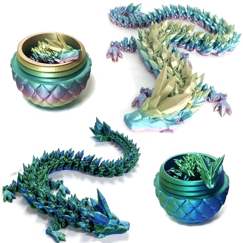 Claofoc 3D Gedrucktes Drachenei Geheimnisvolle Dracheneier mit Drachen im Inneren Heimbüro Schreibtischdekoration Erwachsene Kinder Geschenke Spielzeug (2PCS C) von Claofoc