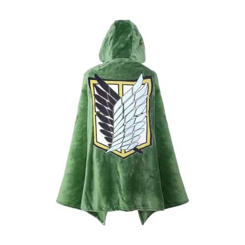 Claofoc Attack on Titan Umhang Anime Kostüm AOT Cosplay Decke für Erwachsene Karneval Halloween Survey Corps Cape mit Kapuze von Claofoc