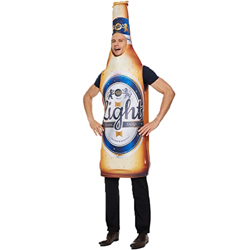 Claofoc Bierflaschen Kostüm für Männer Lustiges Essenskostüm Realistischer Bierflaschen Onesie Oktoberfest Halloween Cosplay Outfits von Claofoc