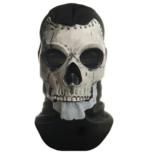 Claofoc Call of Duty Geistermaske Skeleton Kabeljau Geistermaske Halloween Sturmhaube Geistermasken Winddicht totenkopf maske Cosplay Kostüme (D, Einheitsgröße) von Claofoc