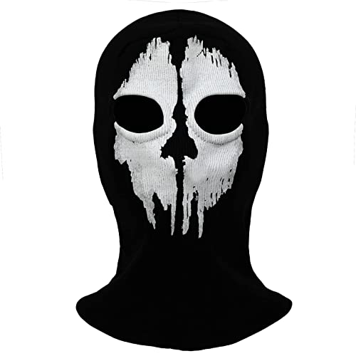 Claofoc Call of Duty Geistermaske Skeleton Kabeljau Geistermaske Halloween Sturmhaube Geistermasken Winddicht totenkopf maske Cosplay Kostüme (H, Einheitsgröße) von Claofoc