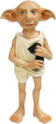 Claofoc Dobby Statue Skulptur Dobby mit Schwarzer Socke Kunstharzfiguren Magische Welt Dobby Puppe Ornamente Sammlermodell Spielzeug Geschenk für Fans von Claofoc