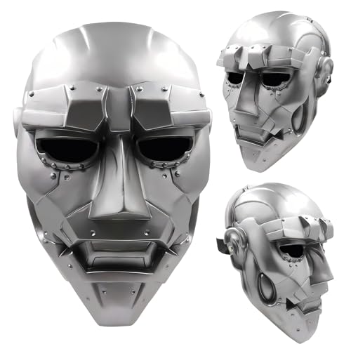 Claofoc Dr Doom Maske Helm Fantastischer Film 1:1 Replik Slipknot Doctor Doom Maske Halloween Doom Helm Cosplay Maske Kostüm (PVC) von Claofoc