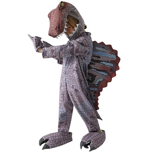 Claofoc Drachen Kostüm Kinder Drache Cosplay Dino Outfit Overall Maske Jungen Mädchen Halloween Karneval Dress Up (L) von Claofoc