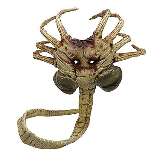 Claofoc Facehugger Maske für Erwachsene Alien Xenomorph Maske Kostüm Gruseliger Horror Alter Käfer Face Huggers Kopfbedeckung Halloween Cosplay Requisiten von Claofoc