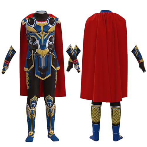 Claofoc Thor Kostüm Kinder Superhelden Thor Deluxe Jumpsuits Herren Fancy Outfit Marvel Kostüm Herren Halloween Karneval Cosplay Kostüm (M) von Claofoc