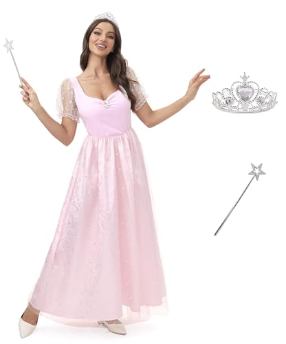 Clarisbelle Halloween-Kleid für Damen, Puffärmel, Herzausschnitt, hübsches Hexenkleid, Glenda, gutes Maxi-Prinzessinnen-Kostüm, Rosa, Größe XXL Clarisbelle Halloween-Kleid für Damen, Puffärmel, Herzausschnitt, hübsches Hexenkleid, Glenda, gutes Maxi-Prinzessinnen-Kostüm, Rosa, Größe XXL von Clarisbelle
