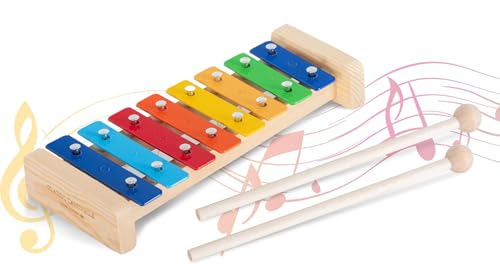 Classic Cantabile GS-8 Glockenspiel für Kinder - Schlagspiel für Musikalische Früherziehung - Xylophon mit Schlägeln und bunten Klangplatten zum Spielen einer Tonleiter von Classic Cantabile