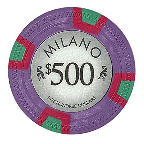 Claysmith Gaming $500 Clay Composite 10 Gramm Milano Poker Chips - Hülse von 25 von Claysmith Gaming