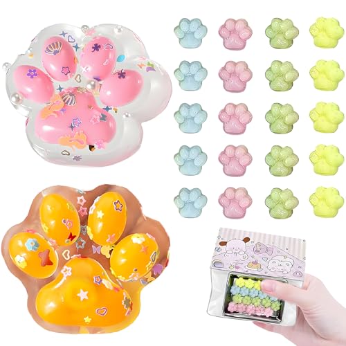 2 Stück Katzenpfoten Squishy Und 20 Mini Katzenpfoten Squishies, Katzenkrallen Squishy Pfote, Cat Paw Squishy, Süße Katzenpfote Squishies, 2 Big Transparent Zufällige Farbe Zum Stress Spielzeug 2 Stück Katzenpfoten Squishy Und 20 Mini Katzenpfoten Squishies, Katzenkrallen Squishy Pfote, Cat Paw Squishy, Süße Katzenpfote Squishies, 2 Big Transparent Zufällige Farbe Zum Stress Spielzeug von ClcIosis