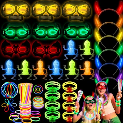 85Stück Halloween Knicklichter Party Mitgebsel Kindergeburtstag Gastgeschenke Knicklichter Teufelshörner Neon Halloween Masken Leuchtarmbänder Fluoreszierende Totenkopf Halskette Schwarzlicht Party 85Stück Halloween Knicklichter Party Mitgebsel Kindergeburtstag Gastgeschenke Knicklichter Teufelshörner Neon Halloween Masken Leuchtarmbänder Fluoreszierende Totenkopf Halskette Schwarzlicht Party von Cleboen