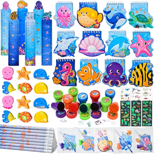 Cleboen 84STK Unterwasserwelt Mitgebsel Kindergeburtstag Gastgeschenke Notizbuch Lineal Bleistift Eraser Cellophantüten Schulanfang Einschulung Schreibwaren Set Meerestiere Give Aways für Kinder Cleboen 84STK Unterwasserwelt Mitgebsel Kindergeburtstag Gastgeschenke Notizbuch Lineal Bleistift Eraser Cellophantüten Schulanfang Einschulung Schreibwaren Set Meerestiere Give Aways für Kinder von Cleboen