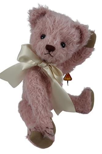 Clemens Mohair Teddy Finia 27 cm Limitierte Edition beweglich 5-Fach gegliedert rosa von Clemens-Spieltiere