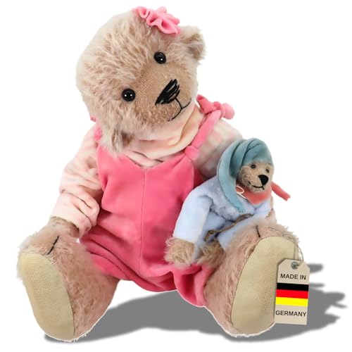 Clemens Sammler Teddy Bär Schwesterchen 36 cm | Feinstes Mohair | Weich & Kuschelig | Made in Germany | 5-Fach Gegliedert | Inklusive limitiertem Sammlerpass von Clemens-Spieltiere