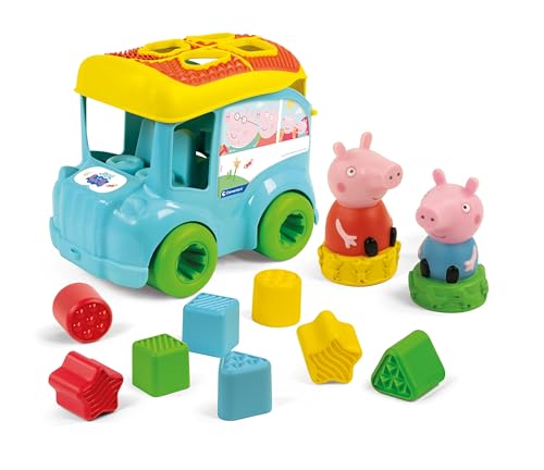 Baby Clementoni Formensortier-Bus mit Peppa Pig - Steckspiel Mit Formen & Löchern zur Förderung der Motorik & Koordination für Kinder ab 9 Monaten, 17886 von Clementoni