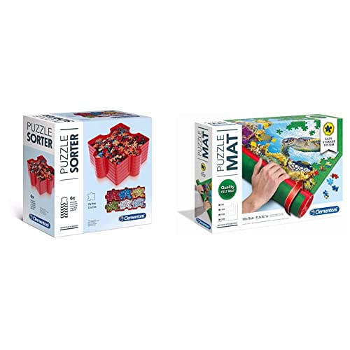 Bundle aus Clementoni Puzzle Sortierer + Clementoni Puzzlerolle, praktische Unterlage für Puzzles bis 2000 Teile von Clementoni