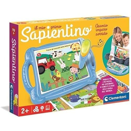Clementoni Sapientino - Il Mio Primo Sapientino Bankett - Elektronisches sprechendes Lernspiel für Kinder 2 Jahre, Aktivität mit Karten und interaktivem Stift, Made in Italy - 11984 von Clementoni