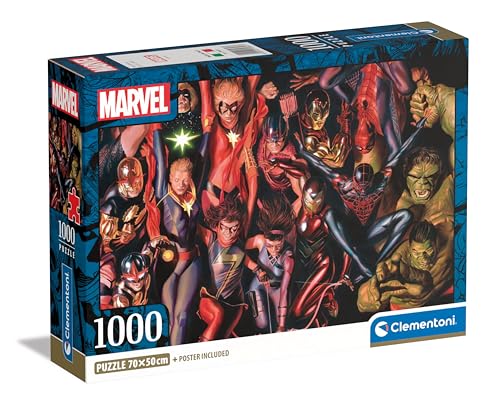 Clementoni Marvel Puzzle 1000 Teile Erwachsene - Puzzle Erwachsene in 70 x 50 cm - Puzzle Erwachsene anspruchsvoll von Clementoni 39857 von Clementoni