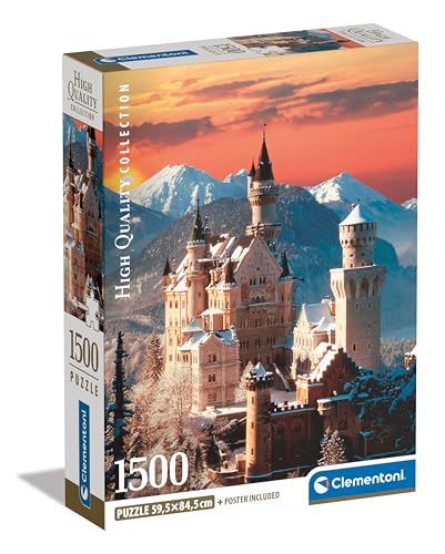 Clementoni Neuschwanstein Puzzle 1500 Teile Erwachsene - Puzzle Erwachsene in 59,2 x 84,3 cm - Puzzle Erwachsene anspruchsvoll von Clementoni 31716 von Clementoni