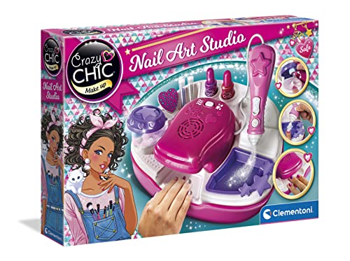 Clementoni 15174 Crazy Chic – Superstar Nageldesign, Kreativspielzeug für farbenfrohe Nailart, funkelndes Maniküre-Set mit bunten Nagellacken, Kinder ab 6 Jahren von Clementoni