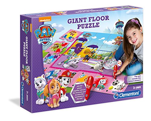 Clementoni Quiz-Bodenpuzzle Paw Patrol 70x100 cm - Kinderpuzzle mit 24 Maxi-Puzzleteilen - Lernspielzeug mit elektronischem Stift - Lernspiel für Kinder ab 3 Jahren, 61825 von Clementoni