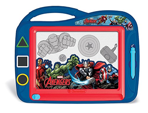 Clementoni 15996 Marvel Other Zaubertafel Avengers, magnetische Maltafel zum Zeichnen und Malen, lösch-& wiederverwendbar, mit 3 Schablonen, Kreativspielzeug für Kinder ab 4 Jahren, Mehrfarbig von Clementoni