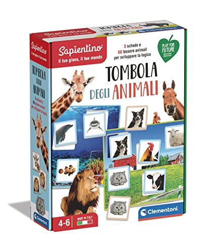 Clementoni 16143 tiertombola Lernspiel, Mehrfarbig, 3 von Clementoni