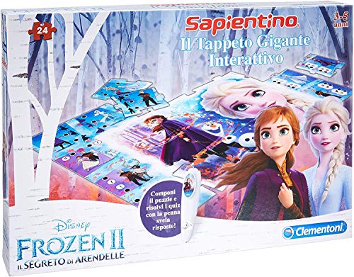 Clementoni - 16187 - Sapientino - Der interaktive Riesen-Teppich Disney Frozen 2 - Made in Italy, Puzzle Kinder, Lernspiel Kinder 3 Jahre, sprechendes elektronisches Spiel von Clementoni