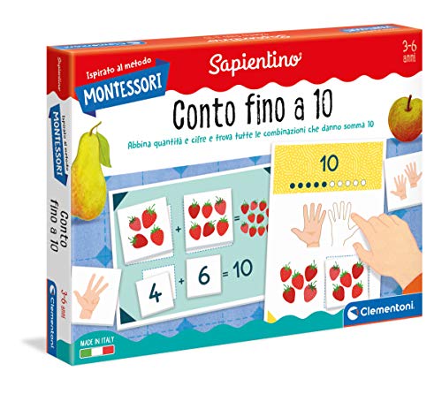 Clementoni 16269 Montessori – Konto bis 10 – Lernspiel, hergestellt in Italien, 3 Jahre +, M von Clementoni