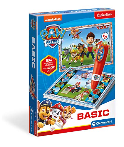 Clementoni - 16334 - E-Lektor Quiz Basic Paw Patrol - Lehrreiches Kinderspielzeug, Spielesammlung mit Karten & Aktivitäten, Spielzeug für Kinder von 3-6 Jahren, für Kindergarten & Vorschule von Clementoni