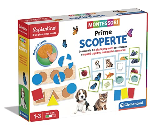 Clementoni 16342 Sapientino erste Entdeckungen 1 Jahr, Lernspiel mit Montessori-Aktivitäten, Spiel zur kognitiven Entwicklung – Made in Italy, Mehrfarbig von Clementoni